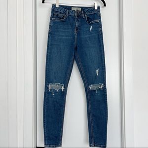 Topshop Jamie Ripped Ankle skinny jeans size 28